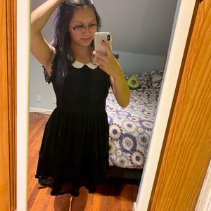 Wednesday Addams/Black and White Chiffon Dress